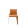 Italian minimalist khaki saddle leather Seattle chairs